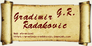 Gradimir Radaković vizit kartica